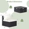 5-Piece Rattan Patio Conversation Set with Cushions Black and Off White